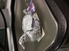 a duck made of tinfoil