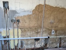 Here you can see the chasing carried out. Here I've opted for round 20mm & 25mm conduit as extra protection for the cabling.
