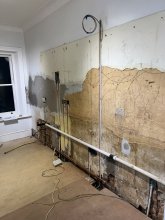 All cabling has been installed ready for the plasterer.